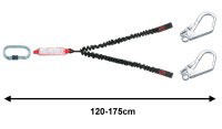 CAMP 70302.01 REWIND LANYARDS 勢能吸收器+大雙鉤伸縮繩 120公分-175公分 (預訂款) 龍蝦鉤 鷹爪鉤 鷹架鉤