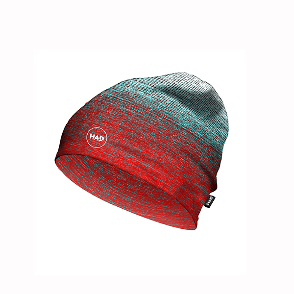 HAD 紅藍漸層印花保暖帽