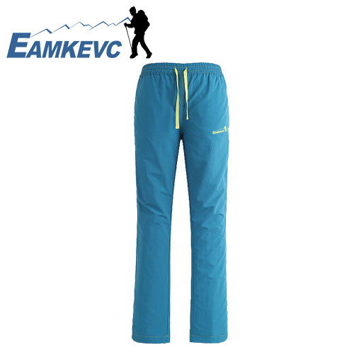 EAMKEVC 快速排汗透氣長褲 女款 孔雀藍色