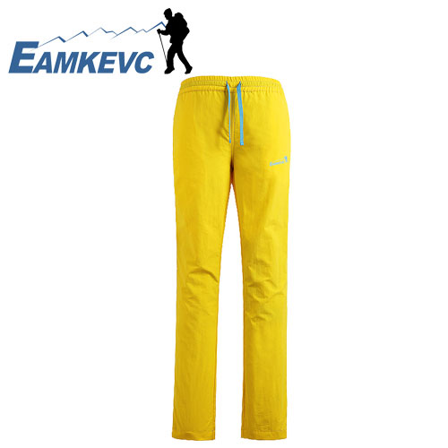 EAMKEVC 快速排汗透氣長褲 女款 明黃色