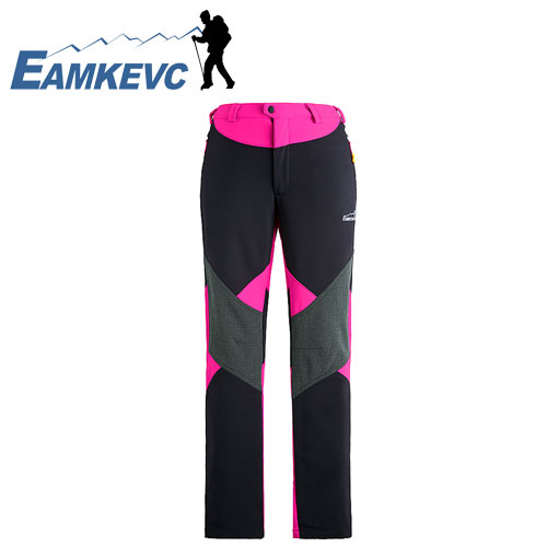 EAMKEVC 專業防風保暖軟殼褲 女款 玫紅色