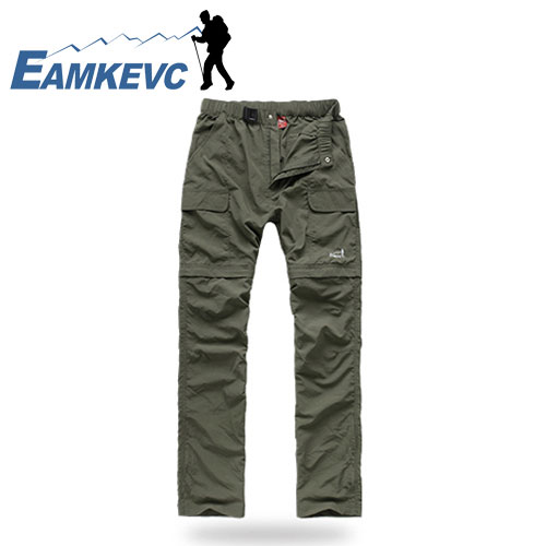 EAMKEVC 戶外兩截式登山休閒長褲 綠色