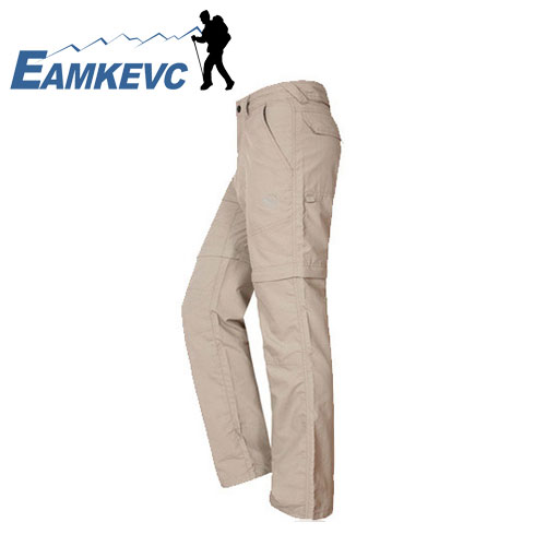 EAMKEVC 兩截式休閒排汗長褲 卡其