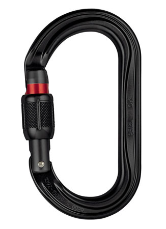 PETZL OK 對稱型鋁製有鎖鉤環 黑 手轉鎖(螺旋鎖)鉤環 鈎環 鈎環