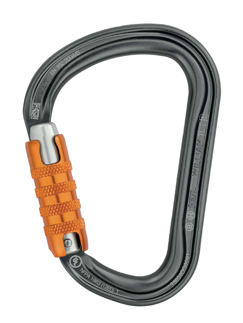 PETZL WILLIAM TRIACT-LOCK 大容量鋁製有鎖鉤環(三段鎖)  3段鎖自動鎖 鈎環 勾環