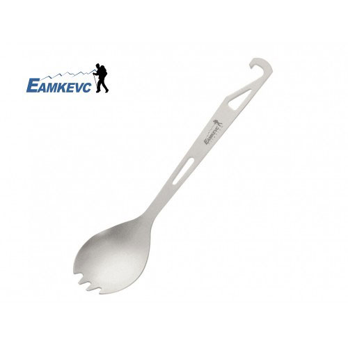 EAMKEVC 鈦多功能湯叉匙 │湯匙 │純鈦│鈦匙│鈦餐具│摺疊