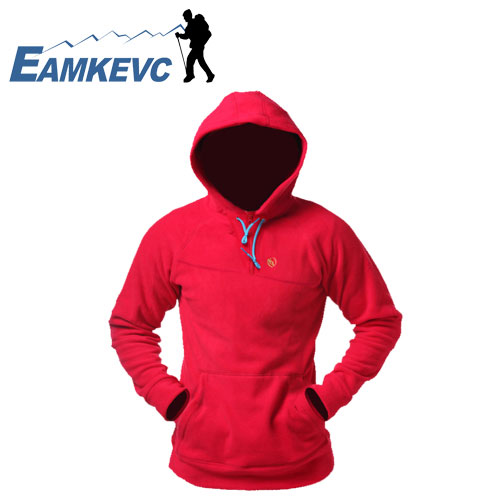 EAMKEVC 2085 連帽保暖刷毛衣 女款 紅色