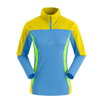 EAMKEVC 8162 拼接快乾長袖排汗衫 女款 藍