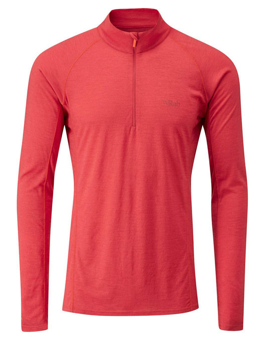 Rab MERINO+120 羊毛高拉長袖半門襟排汗衣 男款 法拉利紅