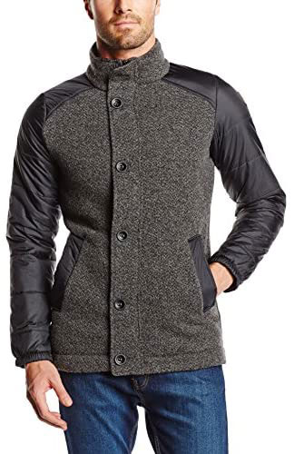 LAFUMA 男羊毛短大衣煙煤黑