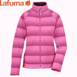 LAFUMA 女條紋配色刷毛外套-紫粉紅 伊達荷夾克