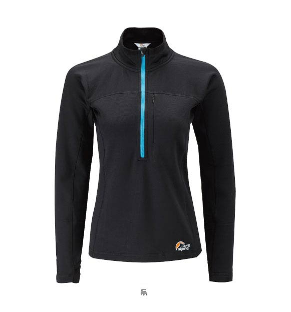 Lowe Alpine Power Stretch 女彈性保暖長袖刷毛上衣 黑