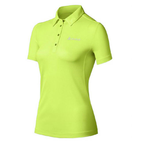 ODLO 女銀離子抗UV短袖POLO衫 萊姆綠