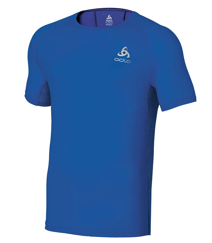 ODLO 男短袖彈性背網織衫 土耳其藍