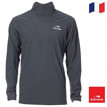 EiDER 男 保暖透氣多功能長袖立領衫 深灰