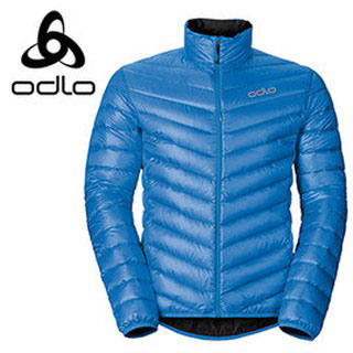 ODLO 男夾克立領羽絨防風外套 鈷藍/墨灰