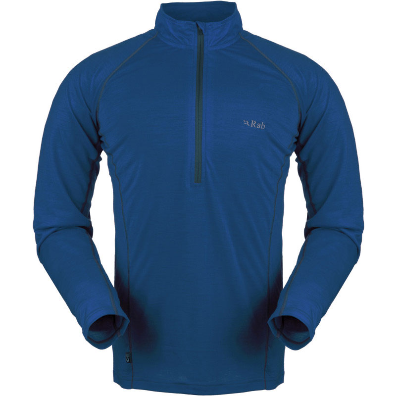 Rab 半開襟長袖排汗衣 藍 MeCo 165 Long Sleeve Zip Ink