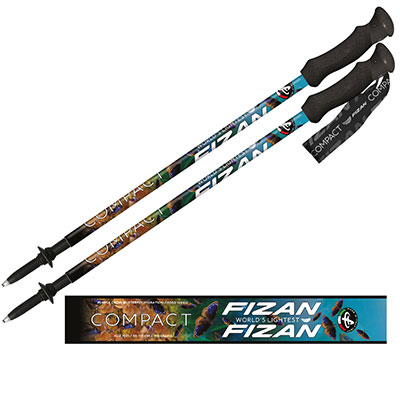 FIZAN 超輕三節式健行登山杖2入特惠組 紫斑蝶