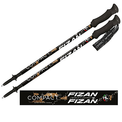 FIZAN 超輕三節式健行登山杖2入特惠組 貓咪