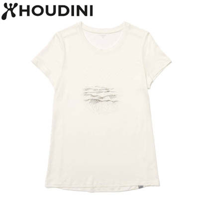 Houdini W's Tree Message Tee 雪粉白 女 天絲短袖