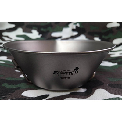 EAMKEVC 純鈦折疊把柄湯碗 300ml (導流口) 鈦碗