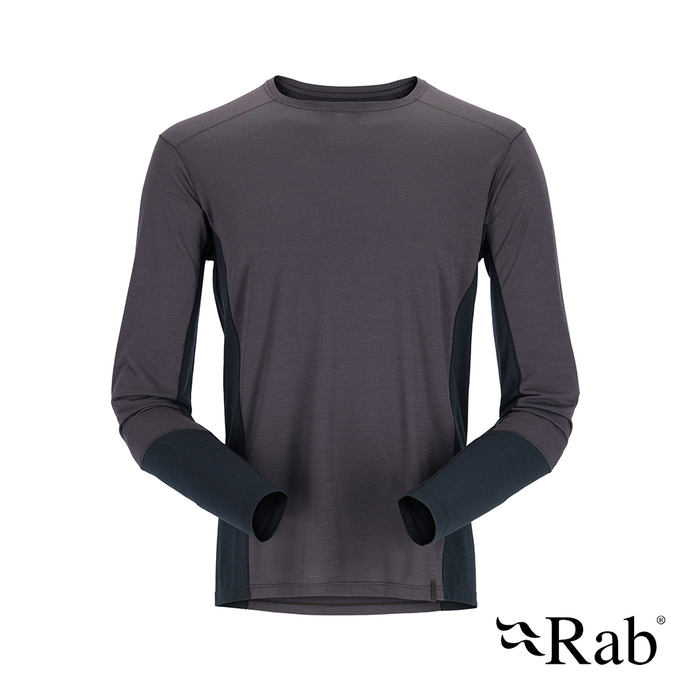 RAB Syncrino Base LS Tee 羊毛混紡長袖排汗衣 男款 石墨灰