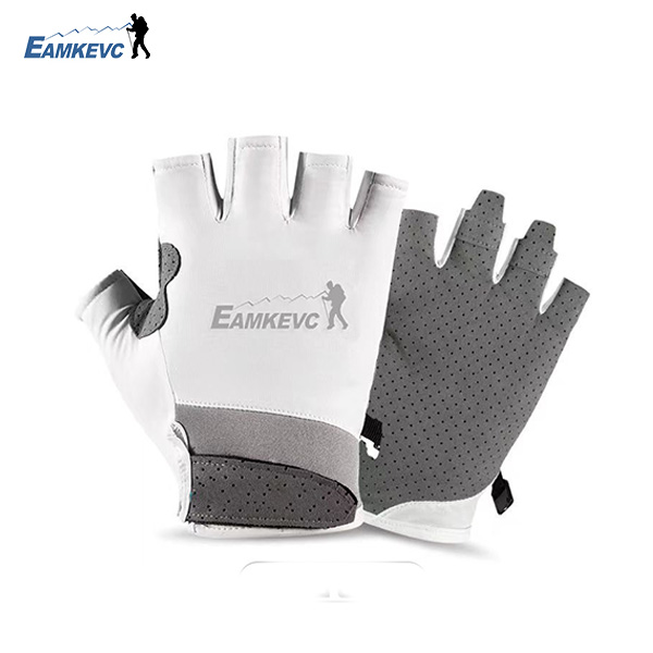 EAMKEVC 半指防護手套 白色 防曬 透氣 冰絲 吸汗
