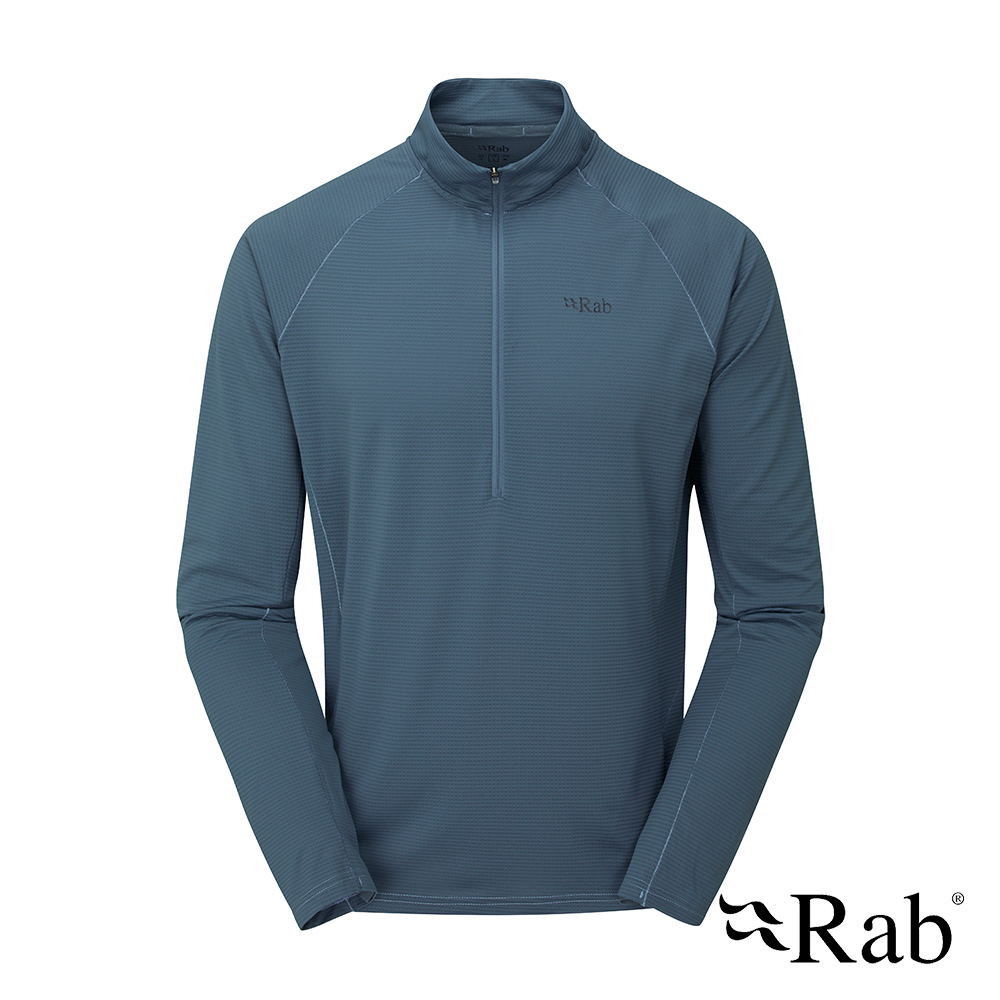 Rab Sonic LS Zip 長袖透氣拉鍊排汗衣 半門襟 男款 獵戶藍