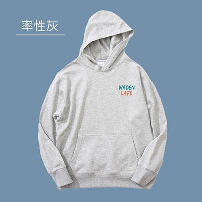 EAMKEVC 率性灰 COOLMAX手繪LOGO厚磅連帽上衣 科技棉 帽T