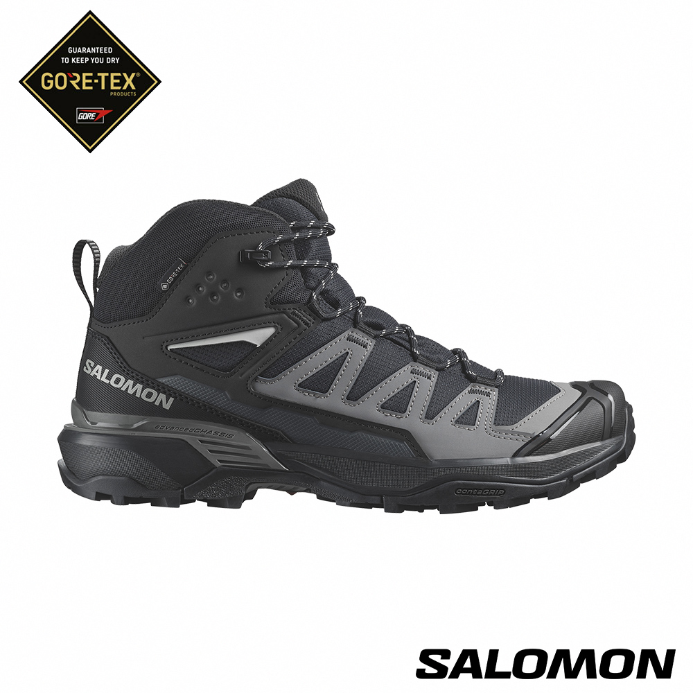 Salomon 男 X ULTRA 360 MID GORE-TEX Men 中筒登山鞋 黑/磁灰/藍灰 索羅門 所羅門 GTX GORETEX 