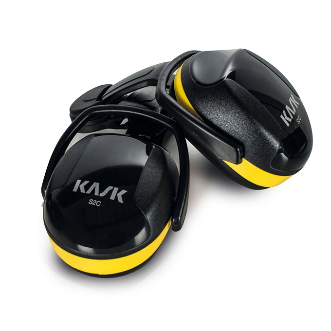 義大利KASK SC2 防噪音耳罩+耳罩固定座 黃色款 (降噪24dB 24分貝) 中-高噪音環境 WHP00005+WAC00003