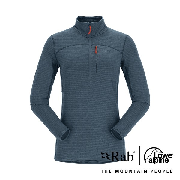 RAB 獵戶藍Ascendor Light Pull-On女款輕量保暖半拉鍊長袖排汗衣 半門襟 中層