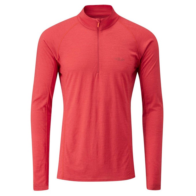 RAB MERINO+120 羊毛高拉長袖排汗衣男款 紅 