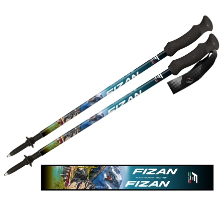 FIZAN 超輕三節式健行登山杖2入特惠組 白朗峰