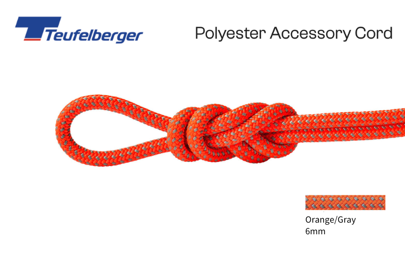 Teufelberger Polyester Accessory Cord EN564 輔助繩/普魯士繩 300ft / 90m 6mm/橘灰